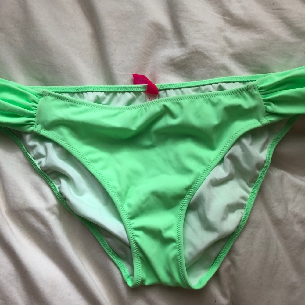 neon green victoria’s secret bathing suit bottoms